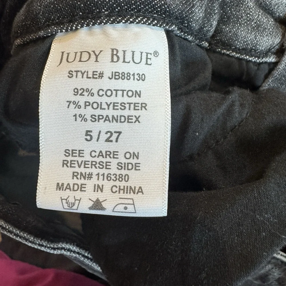 Judy Blue Jeans JB88130 Boyfriend Fit Black Stretch Denim Mid-Rise Size 5/27 - Picture 7 of 11